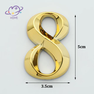 [mayhome] 1 ชิ้นความสูง 5 ซม.Golden Home สติกเกอร์ที่อยู่ประตูป้ายทอง Modern House Number {TH}