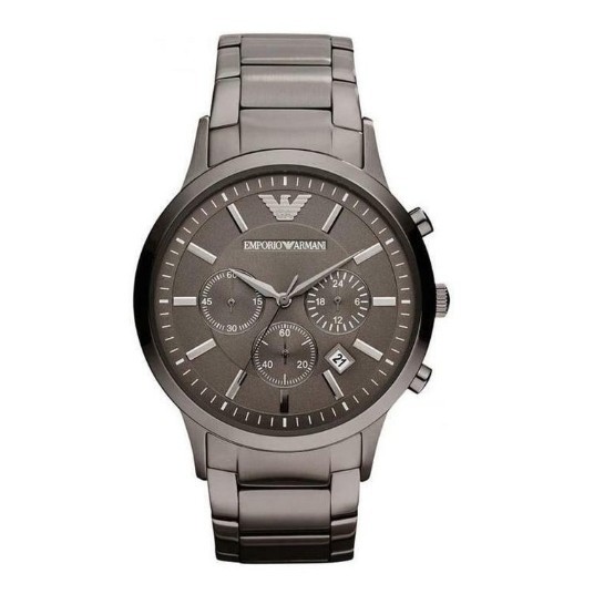 EMPORIO ARMANI นาฬิกาข้อมือผู้ชาย รุ่น AR2453 AR2454 43mm Classic Chronograph Black Dial - Black