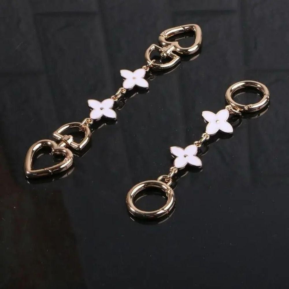 ห่วงโซ่กระเป๋า OLVIDO, เข็มขัดกระเป๋าแบบถอดได้โลหะผสมสังกะสี, DIY Four-leaf Clover รูปกระเป๋าสะพายสายคล้อง Extender อุปกรณ์เสริมกระเป๋า