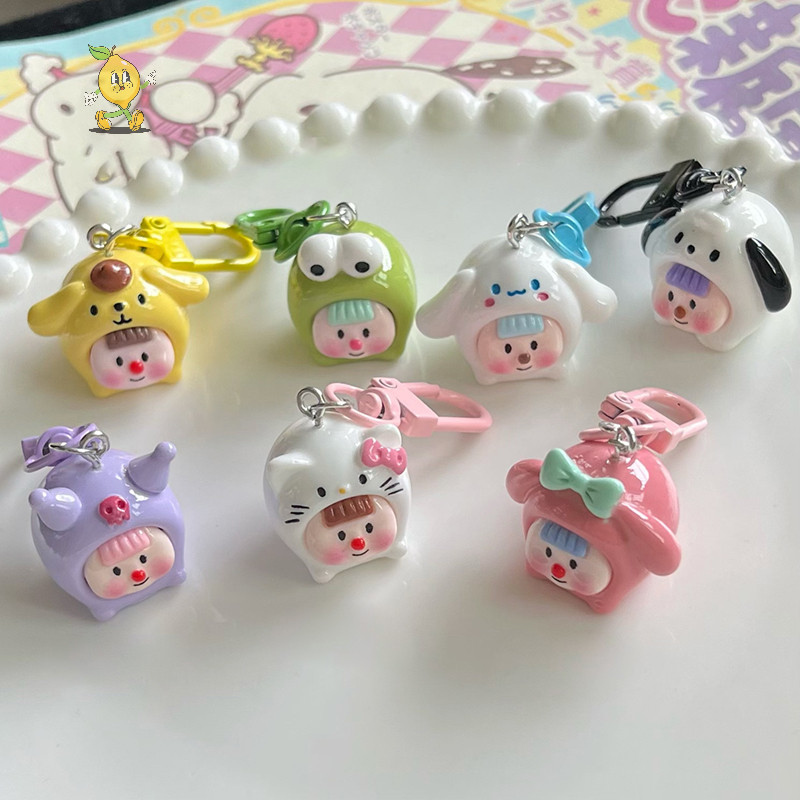 [mozh ] พวงกุญแจอะนิเมะรูป Melody Cinnamoroll กระเป ๋ าพวงกุญแจจี ้ มินิตุ ๊ กตาสาวของขวัญวันเกิดของเล ่ น [TH ]