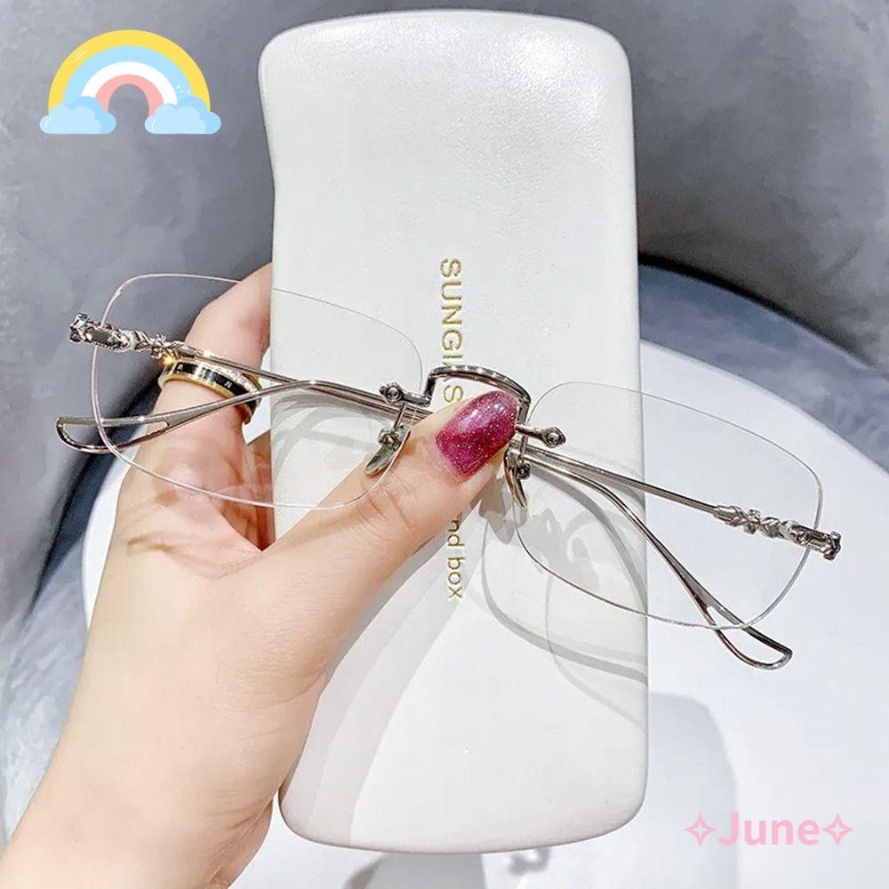 June Anti-Blue Light แว่นตาอ่านหนังสือ, Eye Protection PC แว่นตา, Vintage Blue Blocking Ultralight สายตายาวแว่นตาผู้ชายผู้หญิง