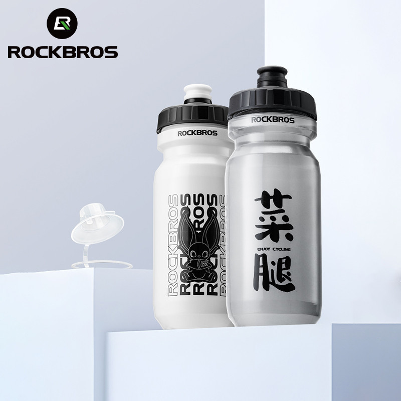Rockbros ขวดน้ําจักรยาน 600ML พร้อมฝาครอบกันฝุ่น MTB จักรยานเสือหมอบกาต้มน้ํากีฬาขวดน้ําขี่จักรยานอุปกรณ์เสริม