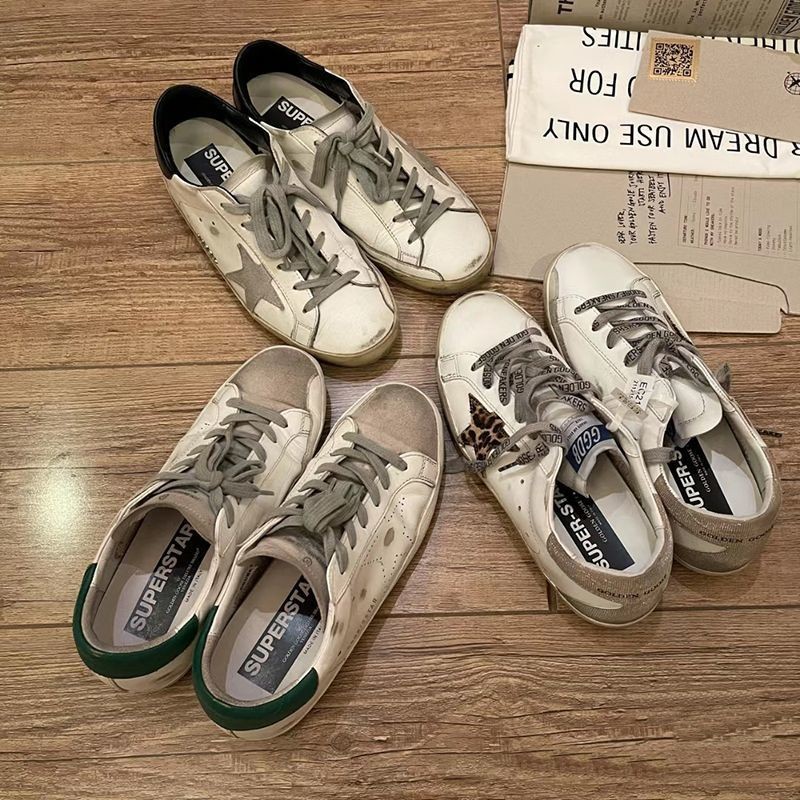 รองเท้าผ้าใบสําหรับผู้ชายผู้หญิง golden goose Distressed Star รองเท้าสกปรกขนาดเล็กผู้หญิงหนา Soled ด