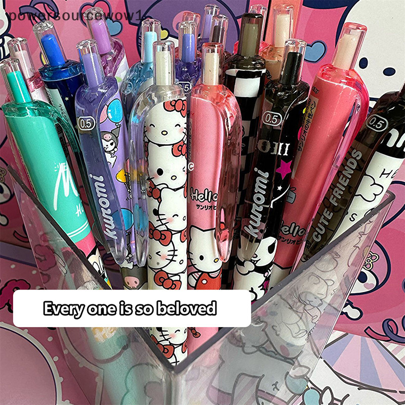 Wow 6 ชิ้นน่ารัก Kuromi Hello Kitty ปากกาเจล 0.5 มิลลิเมตรสีดํา Quick Drying ปากกากด Sig ปากกาสําหรับโรงเรียนสํานักงานเครื่องเขียนอุปกรณ์ TH