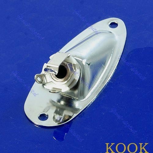 Chrome Boat Output Loaded Jack Plate Socket for   Guitars