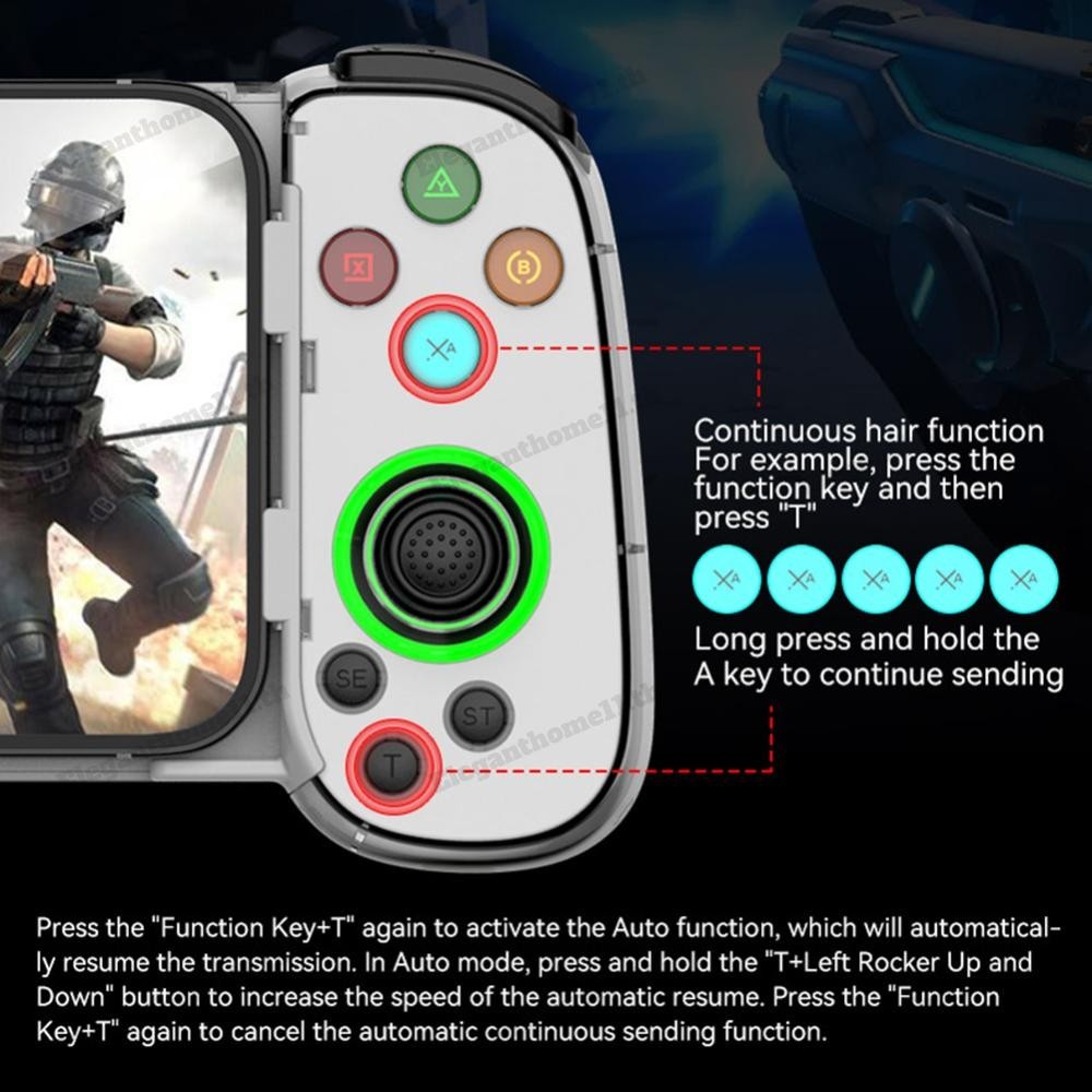 สําหรับโทรศัพท์มือถือ Android iOS จอยสติ๊กคอนโทรลเลอร์เกมแบบพับเก็บได้สําหรับสวิตช์ PS4