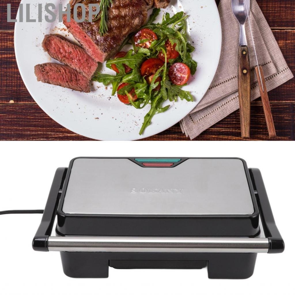 Lilishop Panini Maker Nonstick Press Grill ABS สแตนเลสสำหรับบ้าน