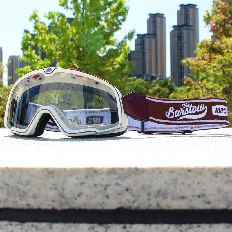 100% Barstow Vintage Motocross Goggles UV400 แว่นตารถจักรยานยนต์ MTB หมวกกันน็อค Goggle ผู้ชายผู้หญิง Moto Off-road กีฬา Shades สําหรับ ATV