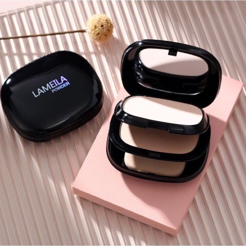 แป้ง2ชั้นเค้กทูเวย์ ผสมรองพื้น LAMEILA-（F5102）มีพัฟและ มีกระจก
