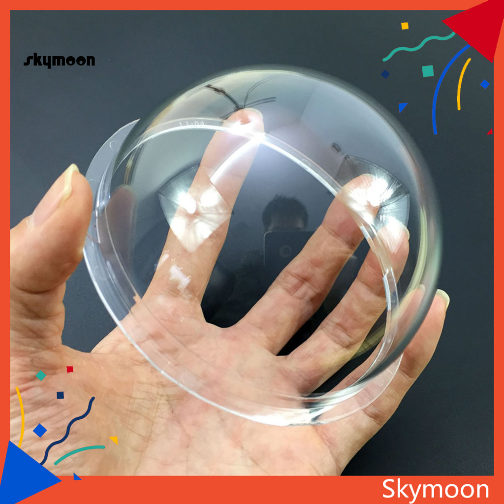 Skym * 10 ชิ้น 9/12/16 เซนติเมตรซีกโลกโดมครอบคลุม Globe ครึ่งรอบขวดใสป้องกันฝุ่นฝาครอบป้องกัน DIY ทําหัตถกรรมโปร่งใส PVC พลาสติกครึ่งวงกลมครอบคลุม Handmade Acce