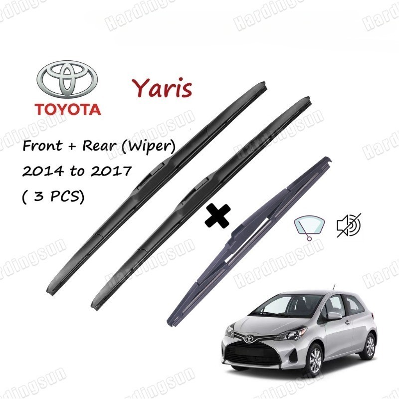 2014 ถึง 2017 Toyota Yaris 14+26+16ใบปัดน้ําฝนด้านหน้า/ด้านหลังสําหรับ YARIZ 3 ชิ้นชุดที่ปัดน้ําฝนกระจกรถยนต์ (ไฮบริดด้านหน้า/ด้านหลังเดิม)