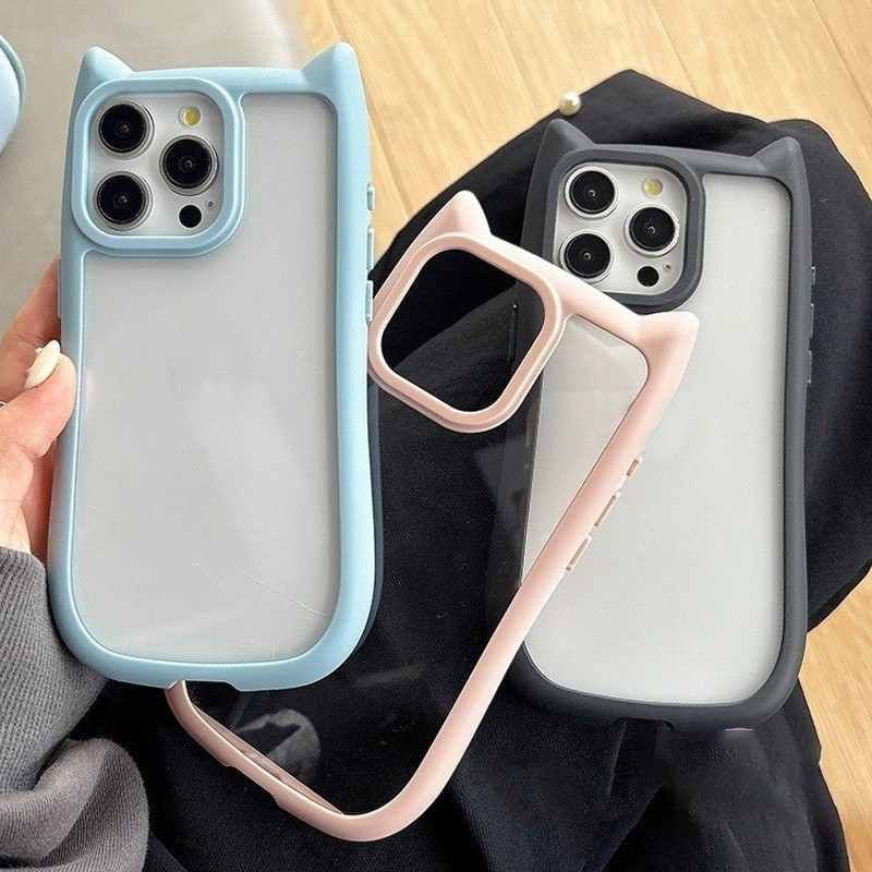 🇹🇭✨ส่งด่วน24ชม✨ ่ารักสามมิติหูแมวเหมาะสําหรับ For iphone 17 16 11 13 15 14 12 Pro Max 17 AIr XR เคสไอโฟน11 เคสโทรศัพท