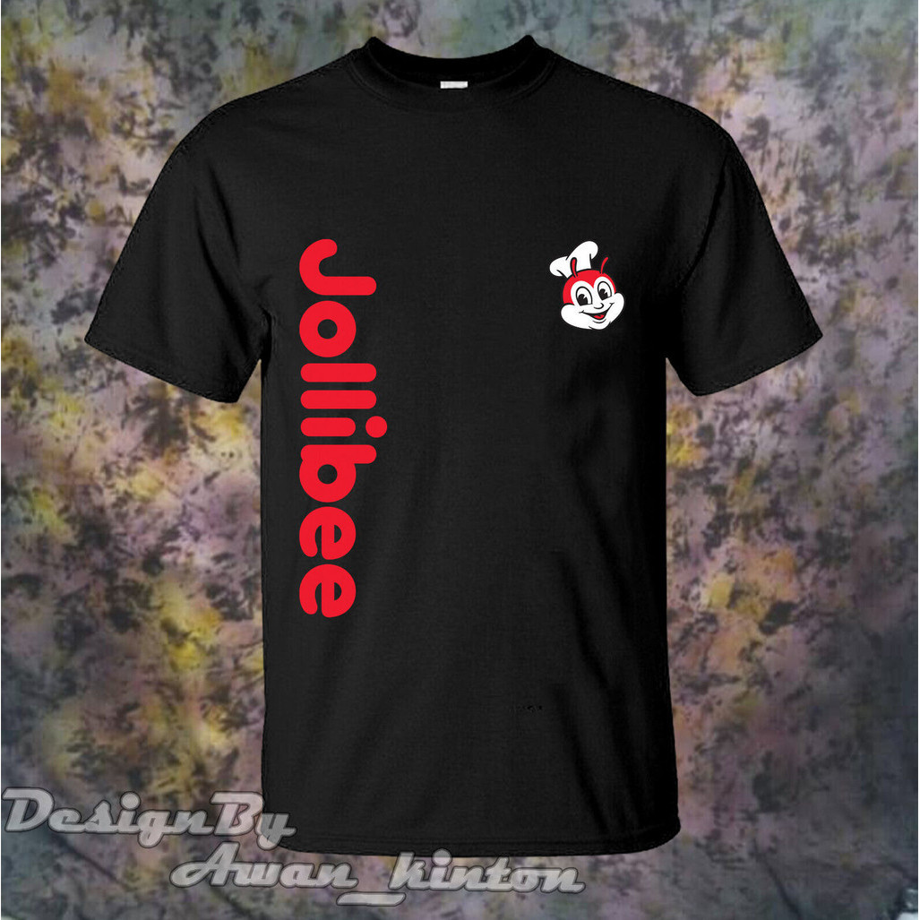 เสื้อยืดบุรุษมีโลโก้ Jollibee สีดำ สำหรับผู้ชาย