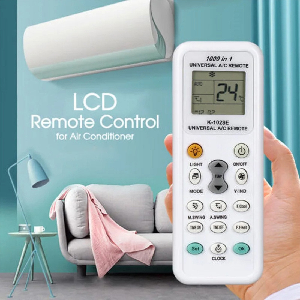 K-108ES Universal A/C AC รีโมทคอนโทรลสําหรับเครื่องปรับอากาศ Chunghop 1000 In 1