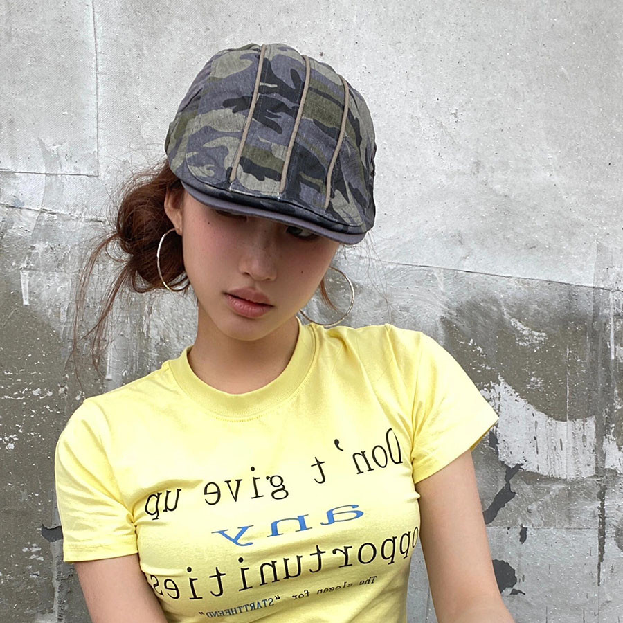 Retro Camouflage เย็บไปข้างหน้าหมวก 2024 สไตล์ใหม่สไตล์อเมริกันขนาดเล็กหมวกแปดเหลี่ยม Newsboy หมวก Beret ผู้ชายผู้หญิง