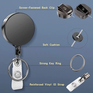 4 ซม. Retractable Badge Holder Reel 1 แพ็ค Heavy Duty Card Holder Badge Reels