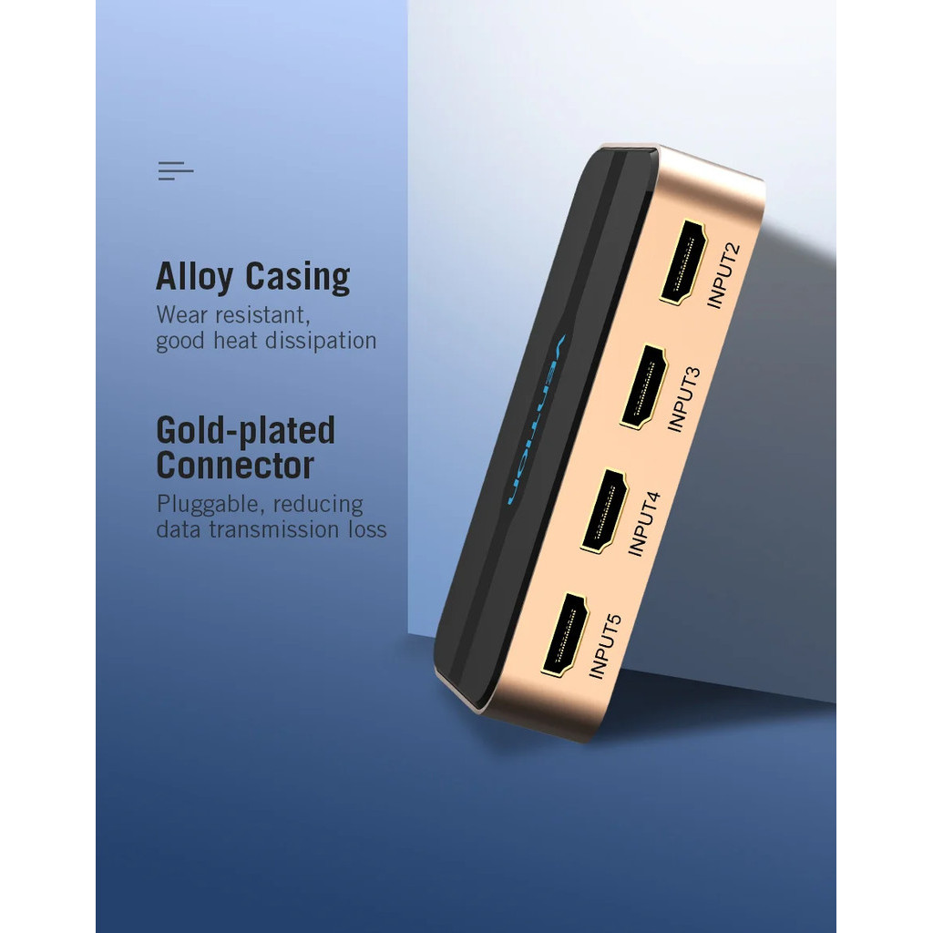 Vention HDMI Splitter 5 in 1 out 4K/30Hz HDMI 5x1 3x1 อะแดปเตอร์สําหรับ XBOX 360 TV Mi Box Switch PS5 PS4 3 in 1 out HDMI 2.0 Switcher