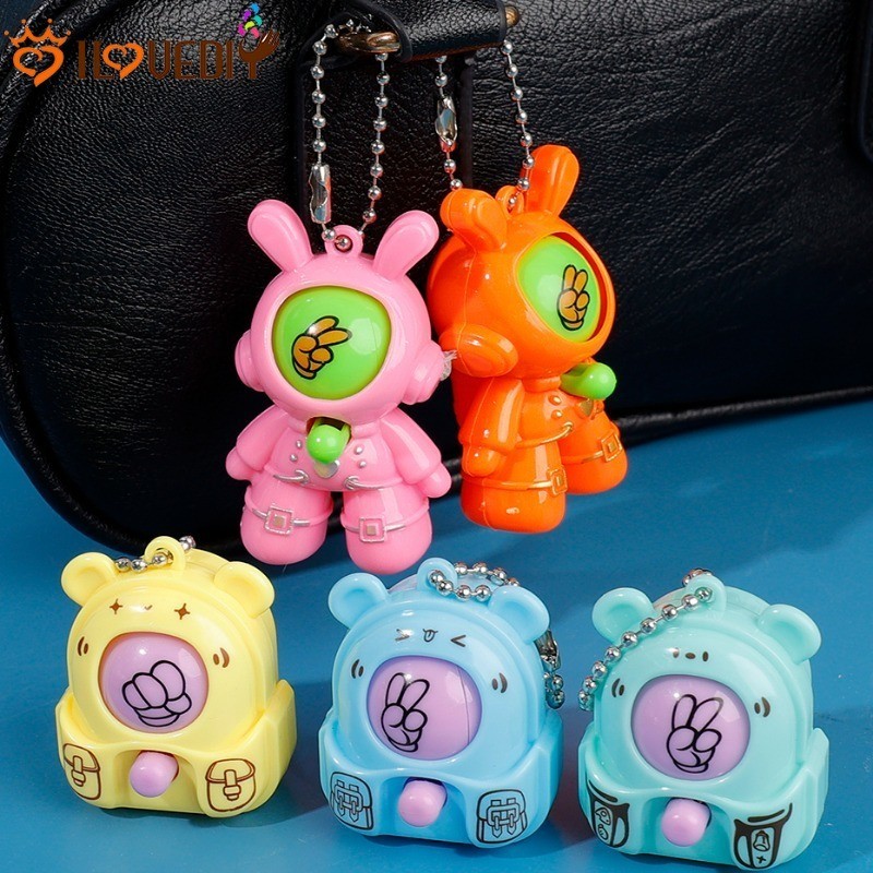 [ ที่โดดเด่น ] พวงกุญแจเกมเดา 5 ชิ้น - ของเล่นคลายการบีบอัด - ของเล่นกระดาษหิน - จี้ห้อยกระเป๋า - พวงกุญแจกระต่าย - ตลก, มินิ, สีสันสดใส - ของขวัญเซอร์ไพรส์เด
