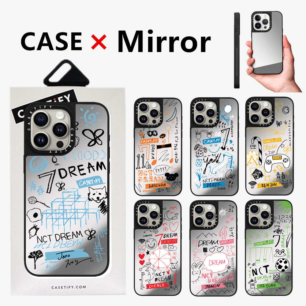 Casetifg ใหม่ NCT DREAM กระจกคุณภาพสูงเคสโทรศัพท์พร้อมกล่องสําหรับ iPhone 11 12 13 14 15 Pro Max 14plus 15Plus ปลอกด้านนุ่มตัวอักษรแกะสลักกันกระแทกปกป้องฮาร์ดปกหลัง