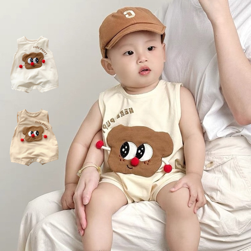 เด็กromperเสื้อผ้าฤดูร้อนการ์ตูนแขนกุดjumpsuitเด็กทารกเด็กหญิงเกาหลีแฟชั่นbodysuits 0-24เดือนทารกแรกเกิดOnesie