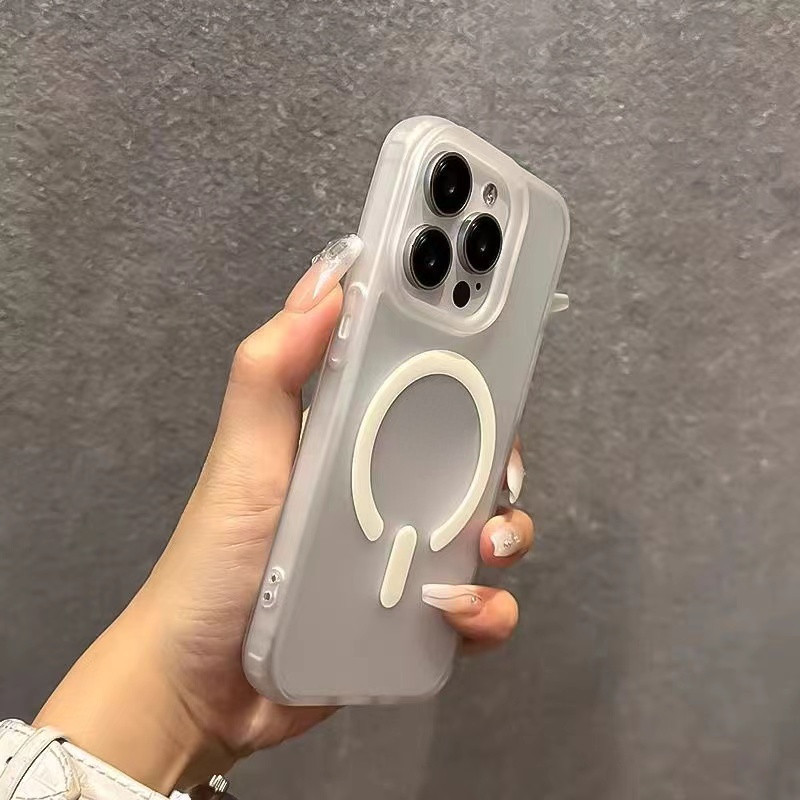 หรูหราเคลือบกึ่งโปร่งใสด้วยแม่เหล็กกรณีโทรศัพท์สําหรับ ไอโฟน 16 15 14 13 12 11 มือโปร สูงสุด 16บวกกันกระแทกเลนส์รวมทุกอย่างคริลิคฮาร์ดปกหลังไอโฟนปลอก