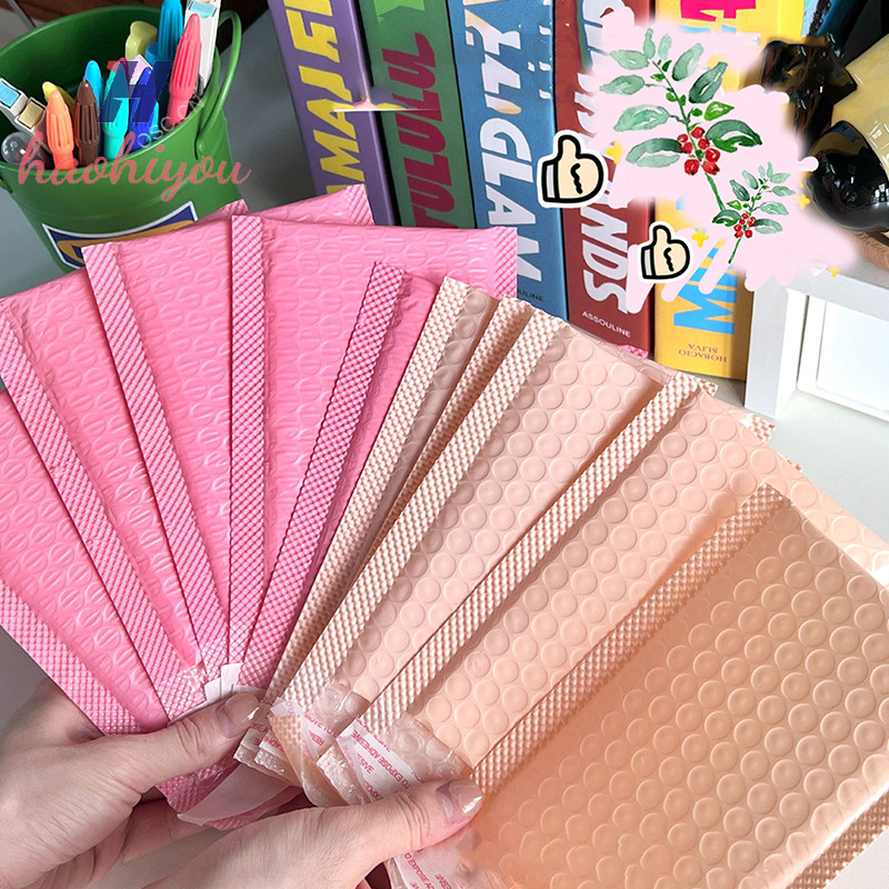 <haohiyou> 10 ชิ้น/แพ็คสีชมพูสีม่วงถุงฟองหนา Express แพคเกจกระเป๋า Self กาว Courier Shipping Mailers สติกเกอร์ผู้ถือ Nice