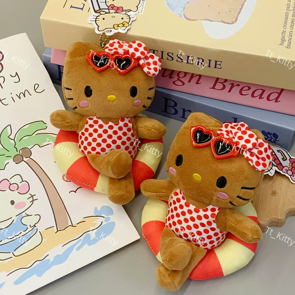 ใหม่ฮาวาย Red Polka Dot แหวนว่ายน้ํา hellokitty จี้ห้อยกระเป๋า จี้ Erlang ขา kt จี้