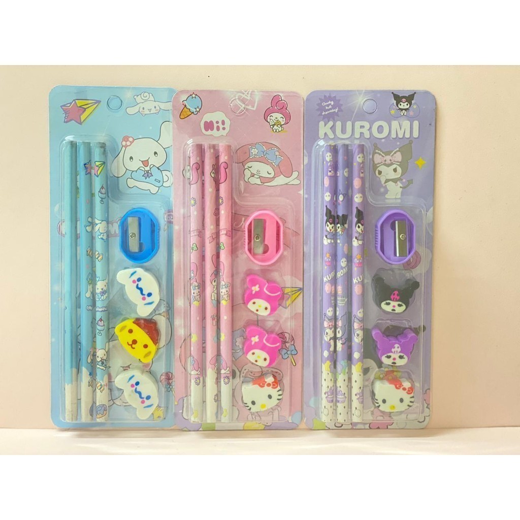 GC ( S-1006 ) ชุดเครื่องเขียน 7in1 ชุดเครื่องเขียนน่ารักชุดเด็กอนุบาลโรงเรียนเครื่องเขียนชุดอุปกรณ์ 