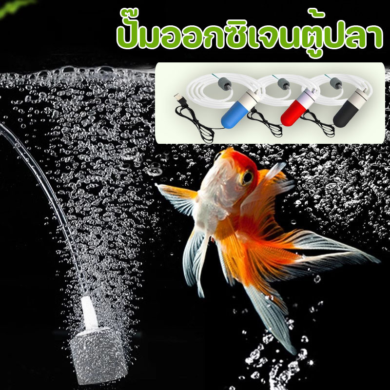 ปั๊มออกซิเจนตู้ปลาใหม่ แบบ USB เงียบ พร้อมตัวกรองอากาศ สำหรับถังปลา ตู้กุ้ง