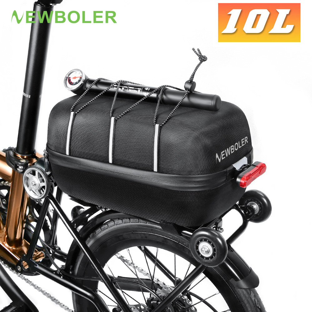 Newboler 10L ที่นั่งด้านหลังกระเป๋าขนาดใหญ่ความจุจักรยานอาน Trunk กระเป๋ากลางแจ้งกระเป๋าเก็บจักรยานสะท้อนแสงคําเตือนไฟท้ายรสําหรับติดอานเบาะที่นั่งรถจักรยาน Mtb