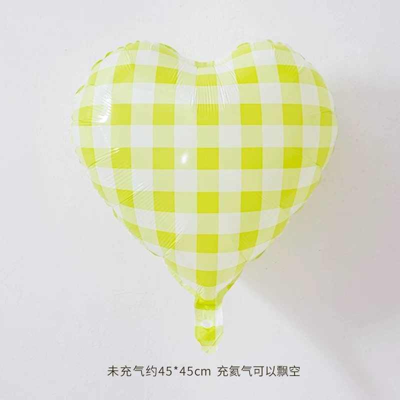 ลูกโป่งลายตารางขนาด 18 นิ้ว ลูกโป่งรูปหัวใจ ลูกโป่งอลูมิเนียมฟอยล์ลายตารางสีน้ำเงินและขาว ขายส่ง ตกแต่งวันเกิด ตกแต่งงานปาร์ตี้ ลูกโป่งวันเกิด ลูกโป่งงานปาร์ตี้ - รูปที่ 2