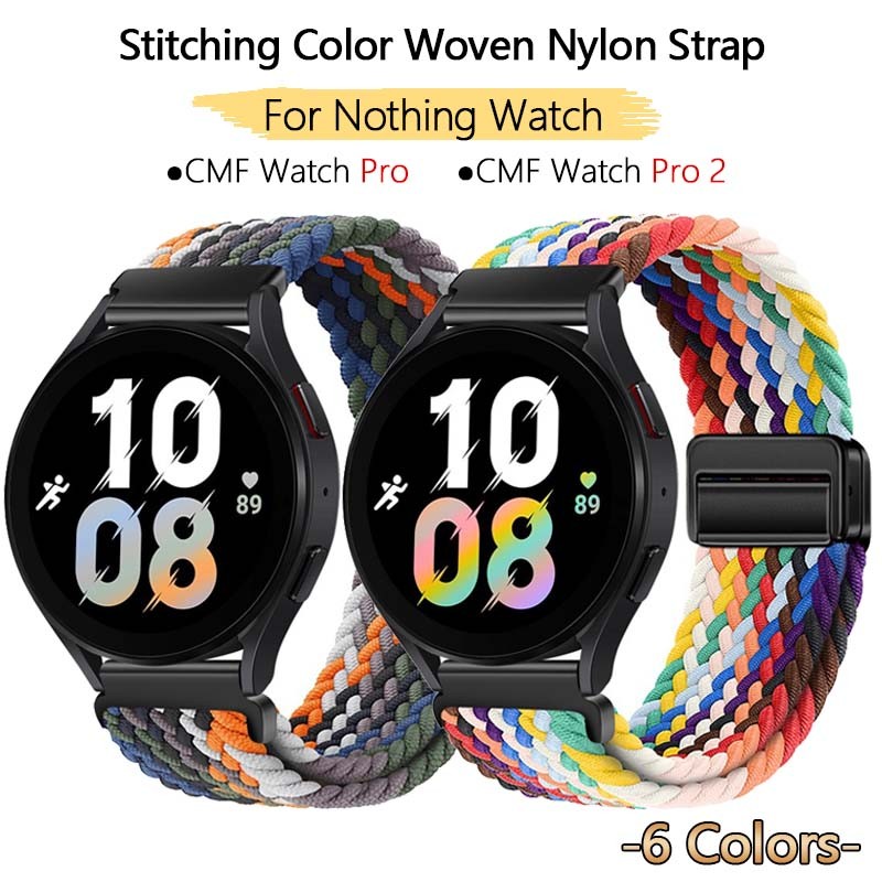 ทอไนล่อนหัวเข็มขัดแม่เหล็กสายนาฬิกาสําหรับ CMF นาฬิกา มือโปร 3 / 2 เย็บสีเข็มขัดยางยืดเปลี่ยนสายรัดข้อมือปรับระบายอากาศ