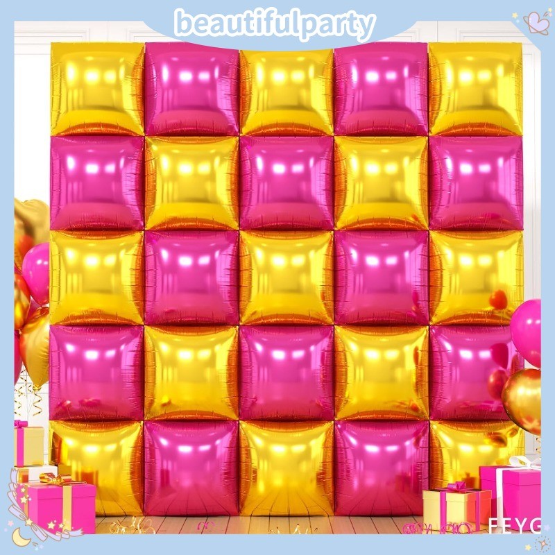 25ชิ้นสองด้านลูกโป่งสี่เหลี่ยมโลหะสีแดง,สีชมพู,ลูกโป่งฟอยล์สีฟ้าผนัง ทําเอง วันวาเลนไทน์,วันครบรอบแต่งงานพรรคตกแต่งพื้นหลัง ราคา ถูกที่สุด ดีลบีเคเค แกลเลอรีภาพที่ 9