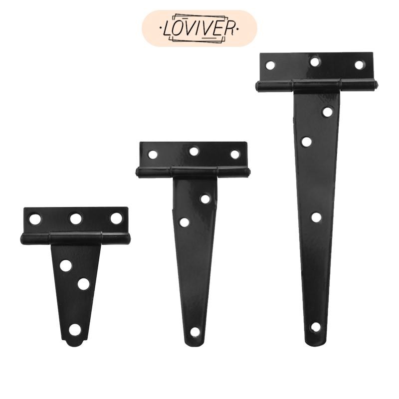 LOVIVER 6x T Strap บานพับฮาร์ดแวร์ Shed บานพับประตูสําหรับตู้เฟอร์นิเจอร์ไม้
