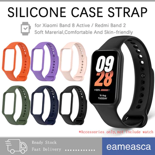 สายซิลิโคน for Xiaomi Mi Band 8 Active ฟิล์มป้องกันหน้าจอยางนุ่มกันชนสายรัดข้อมือ for Smartwatch Redmi Band 2