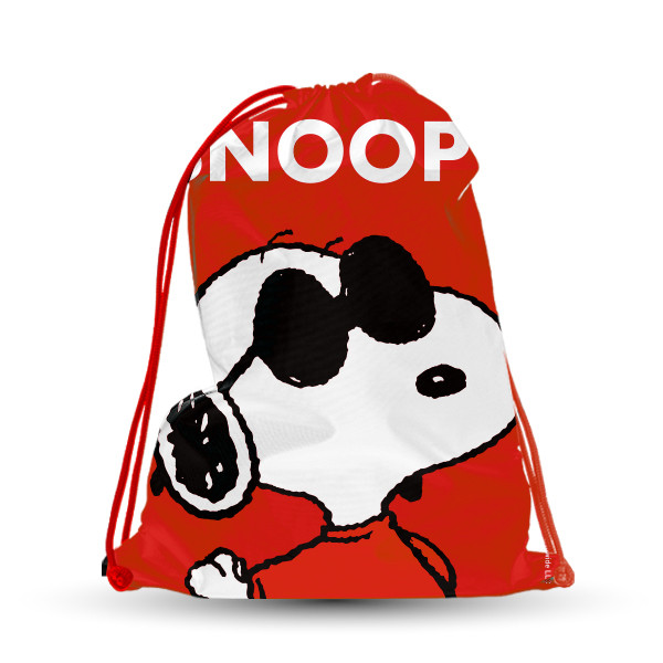 Bundanjai (กระเป๋าเชือกรูด) PN1-กระเป๋าเป้เชือกรูด : PEANUTS-1A Drawstring Backpack (PN1A-DTB-RE34) W34xH43 cm.