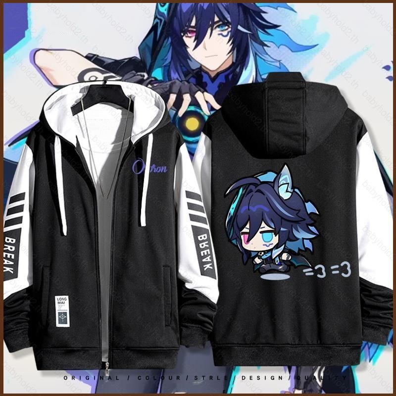 Bh2 Genshin Impact เกม Ororon การ์ตูนอะนิเมะซิป Hoodie coat แจ็คเก็ต Unisex แขนยาว HB2