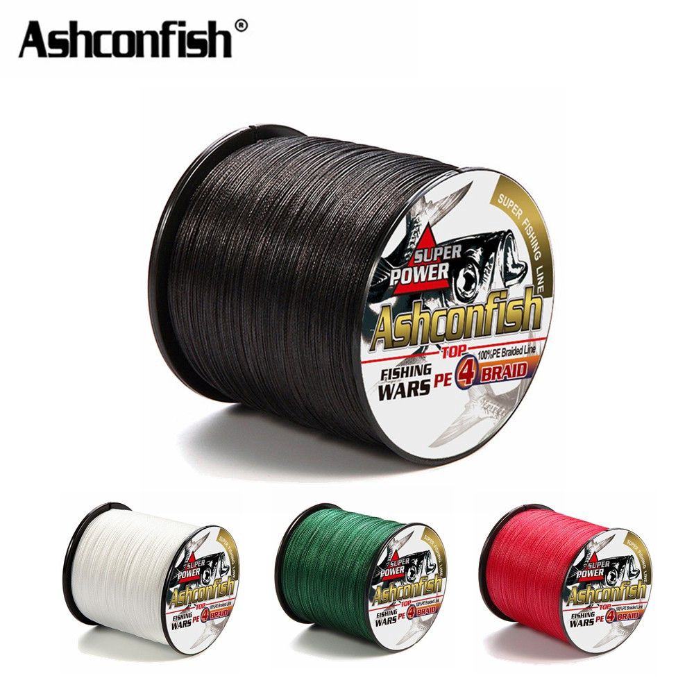 สายตกปลา Dyneema แบบถัก 100 เมตร 4 เส้น ไม่ซีดจาง สาย PE ขนาด 6-60 ปอนด์ สีขาว ดำ แดง เขียว สำหรับตก