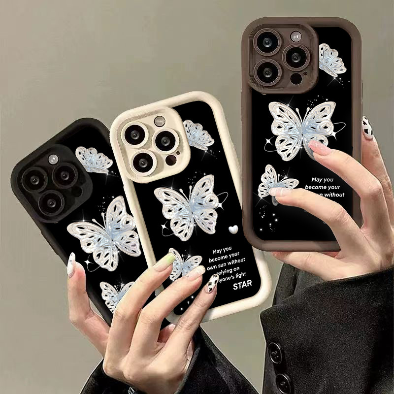 COD เคสไอโฟน 13 รูปภาพผีเสื้อ Case for IPhone 13 12 6 7 8 Plus 14 15 16 Pro X XR XS XSMAX PROMAX SE2020 ส่งจากไทย