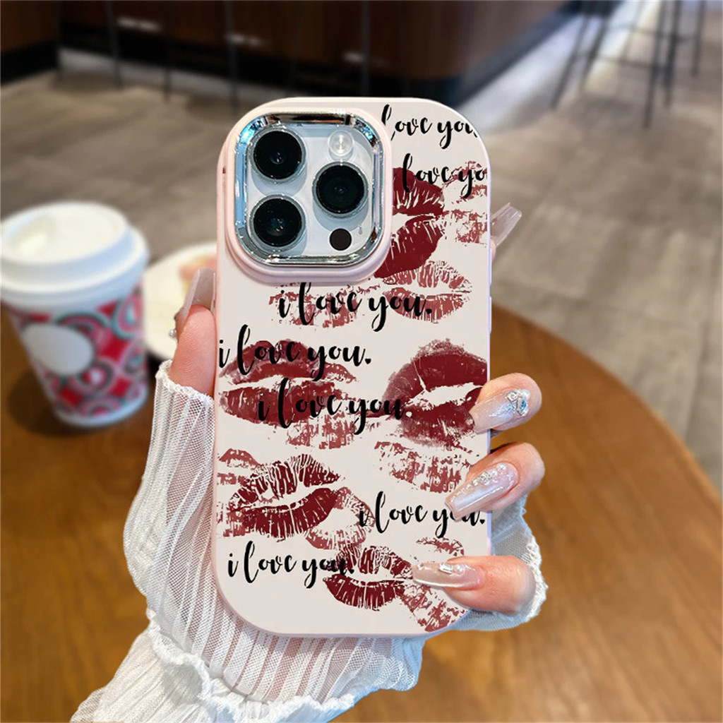 MERAH สโลแกน Lipi สีแดงเซ็กซี่ปลอกสําหรับ Realme C67 5 5S 5i 6i C3 C3i 9i 8i C1 C11 C20 C20A C21Y C2