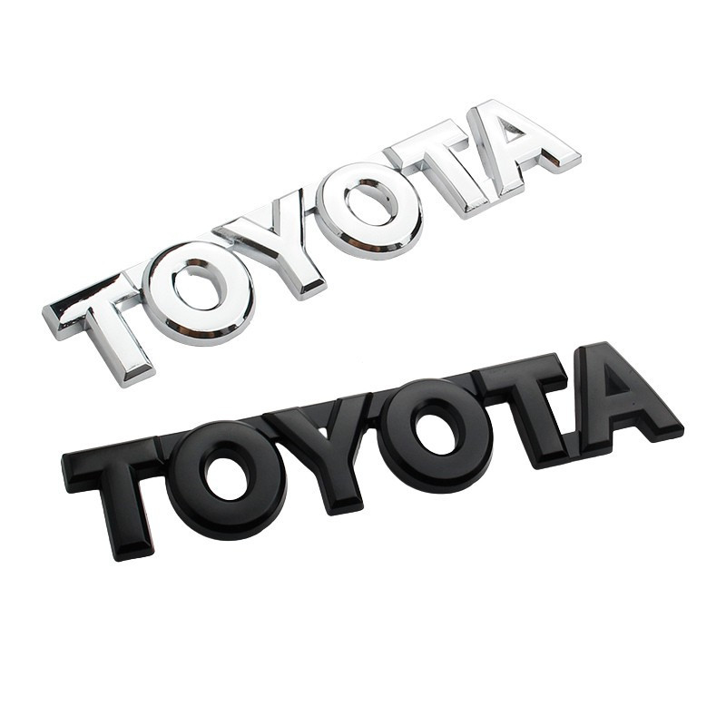 1 ❤ โลหะTOYOTAโลโก้ตัวอักษรรถอัตโนมัติด้านข้างFenderด้านหลังTrunk Emblem Badgeสติกเกอร์รูปลอกสําหรับTOYOTA