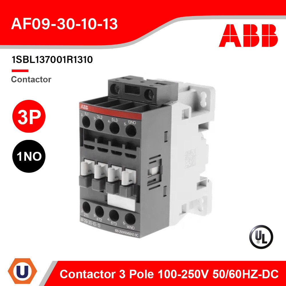 ABB Contactor 3 Pole Operating coil 100-250V50/60HZ-DC | AF09-30-10-13 | 1SBL137001R1310