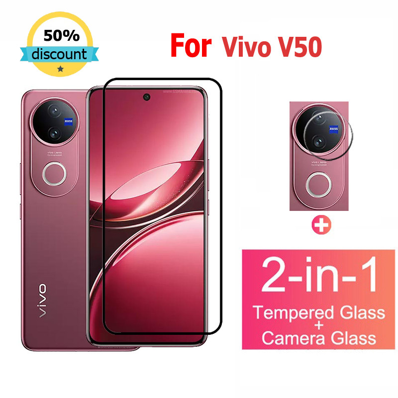 ฟิล์มกระจก Vivo V50 กระจกนิรภัย HD ป้องกันหน้าจอ สำหรับ Vivo V30 V27 V29 V50 V40 Lite V29e Y28 Y27S V27e Y78 Y27 Y36 Y100 V30e X90 X200 X100s Pro 5G ฟิล์มกระจกกันเลนส์กล้อง & ฟิล์มหลัง