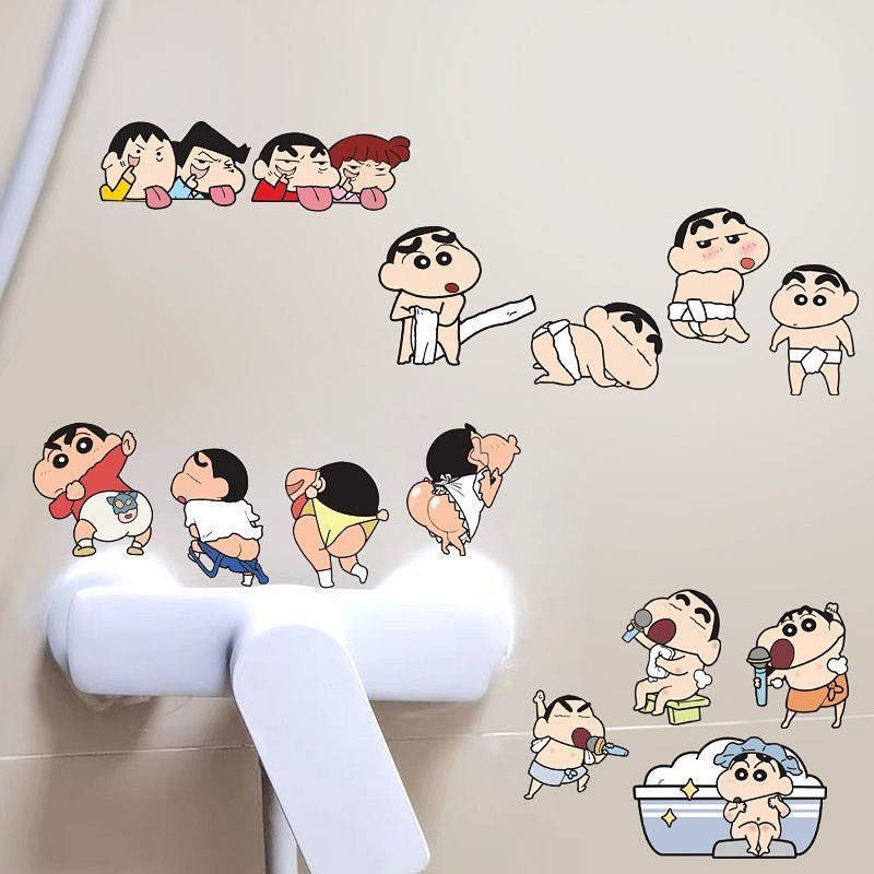 Crayon Xiaoxin Cartoon Stickers Wall Stickers Bathroom Happy Day Toilet Tile Home Stickers Bathroom 