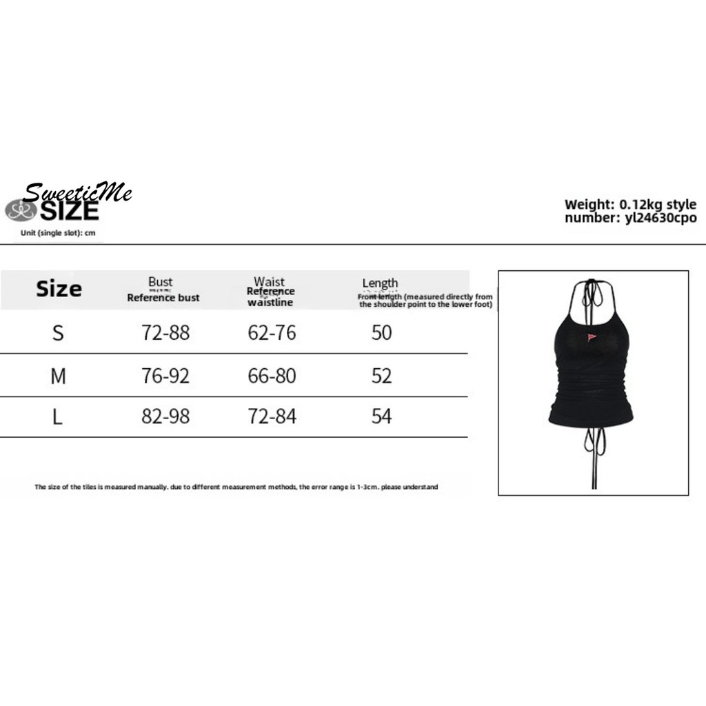 SweeticMe Womens 2025 แฟชั่นใหม่ Sweet Slim Fit Street Halter Tank Tops Camisole ราคา ถูกที่สุด ดีลบีเคเค แกลเลอรีภาพที่ 3