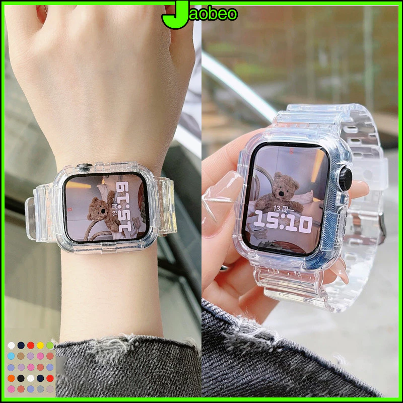 สาย สายนาฬิกาข้อมือ แบบใส พร้อมเคส for IWatch Ultra 3 SE 3 Apple Watch Series 11 10 9 8 7 46 มม 44 มม.42 41 มม.40 38 มม.