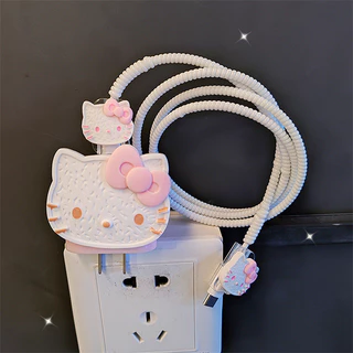 พร้อมส่งจากไทย ชุดพันสาย เคสหัวชาร์จ ลายการ์ตูน ตัวถนอมสาย USB 20w 18w 35W
