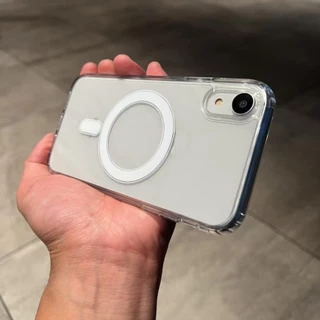 เหมาะสําหรับ iPhone XR X XS Max 11 12 13 14 15 16 Pro Max 7 8 Plus 13Mini 12mini 16E คลาสสิกโปร่งใสแม่เหล็กเคสโทรศัพท์