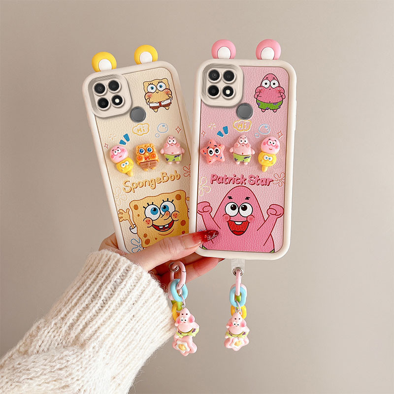 เคส  OPPO A15 เคส OPPO A15s เคสใช้งานร่วมกับรูปแบบหนังน่ารัก 3D หูนุ่มเคส โทรศัพท์ BB-PWED