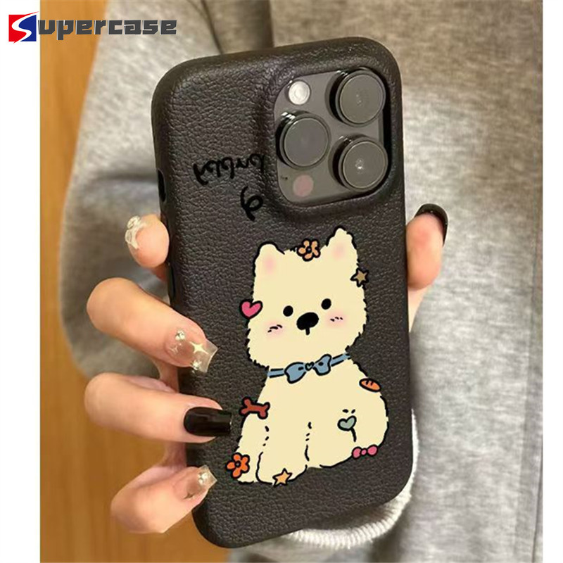 น่ารักดอกไม้ West Highland สุนัขหนังเคสโทรศัพท์สําหรับ OPPO A5 Pro A3 5G A3X A3 4G A55 A56 5G A55S A